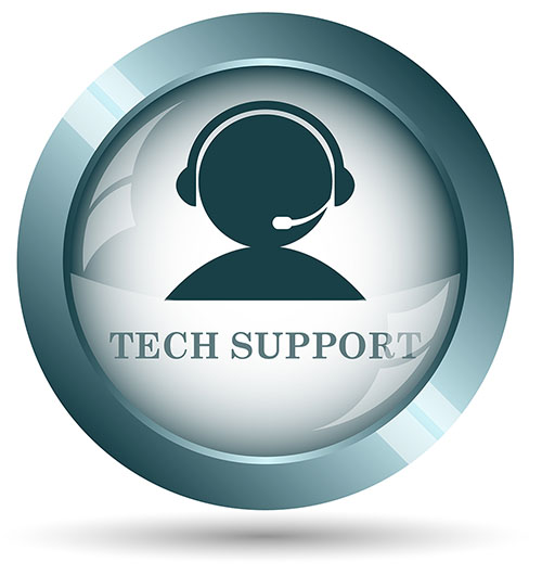 Tech support icon. Internet button on white background. 